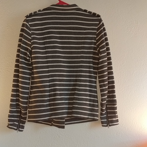 Stitch Fix Pixley Striped French Terry Moto Jacket - Picture 2 of 4